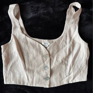 JASON WU Cream Textured ButtonCrop vest